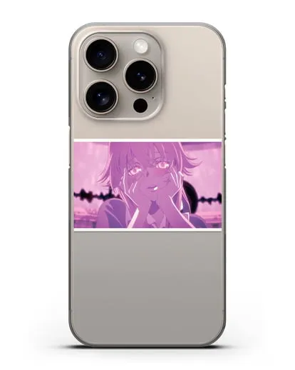 Чехол аниме Дневник Будущего - Влюблённая Юно силиконовый для iPhone 15 Pro