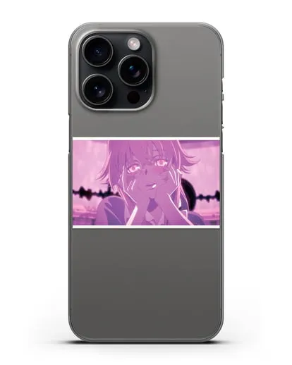 Чехол аниме Дневник Будущего - Влюблённая Юно силиконовый для iPhone 15 Pro Max