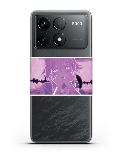 Чехол аниме Дневник Будущего - Влюблённая Юно силиконовый для Xiaomi Poco F6 Pro