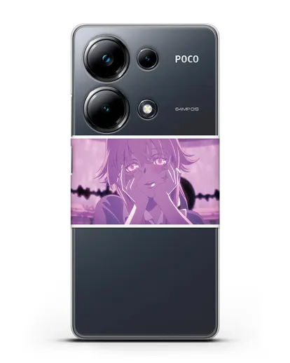 Чехол аниме Дневник Будущего - Влюблённая Юно силиконовый для Xiaomi Poco M6 Pro