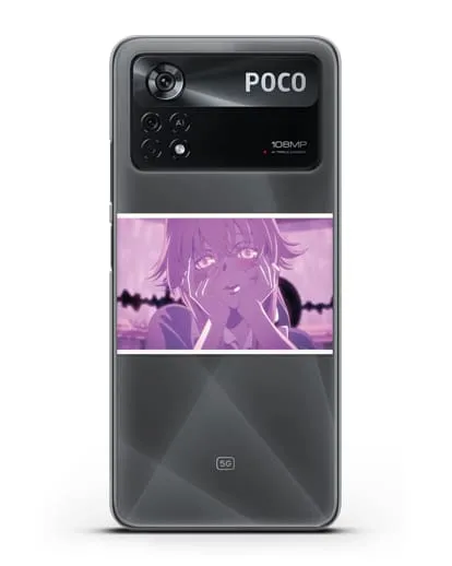 Чехол аниме Дневник Будущего - Влюблённая Юно силиконовый для Xiaomi Poco X4 Pro