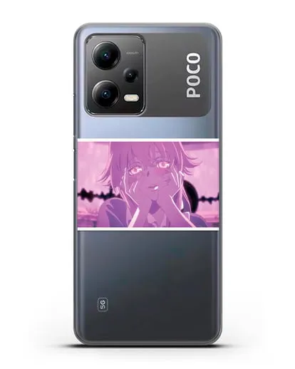 Чехол аниме Дневник Будущего - Влюблённая Юно силиконовый для Xiaomi Poco X5