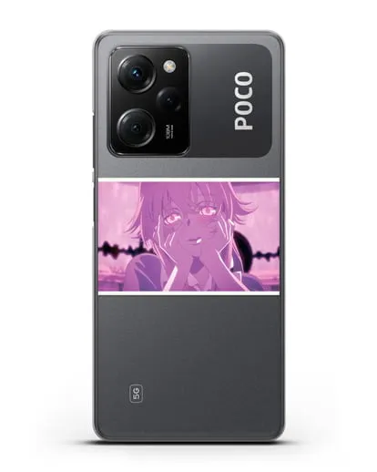 Чехол аниме Дневник Будущего - Влюблённая Юно силиконовый для Xiaomi Poco X5 Pro