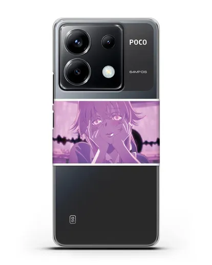 Чехол аниме Дневник Будущего - Влюблённая Юно силиконовый для Xiaomi Poco X6