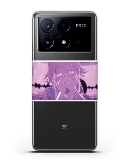 Чехол аниме Дневник Будущего - Влюблённая Юно силиконовый для Xiaomi Poco X6 Pro
