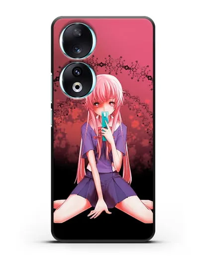 Чехол аниме Дневник Будущего - Юно с телефоном силиконовый для Honor 90