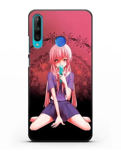 Чехол аниме Дневник Будущего - Юно с телефоном силиконовый для Honor 9C