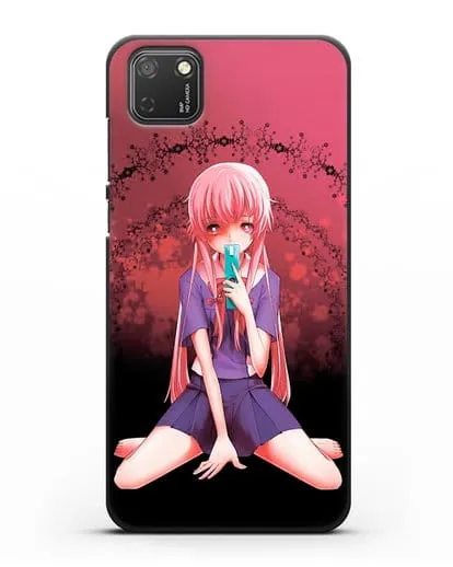 Чехол аниме Дневник Будущего - Юно с телефоном силиконовый для Honor 9S