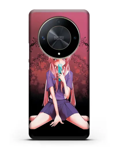 Чехол аниме Дневник Будущего - Юно с телефоном силиконовый для Honor X9b