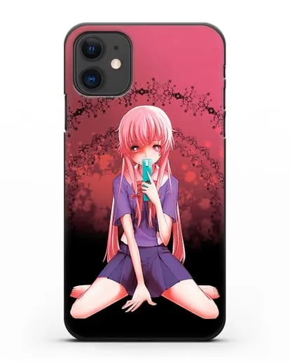 Чехол аниме Дневник Будущего - Юно с телефоном силиконовый для iPhone 11