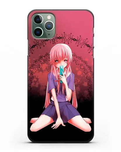 Чехол аниме Дневник Будущего - Юно с телефоном силиконовый для iPhone 11 Pro Max