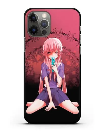 Чехол аниме Дневник Будущего - Юно с телефоном силиконовый для iPhone 12 Pro