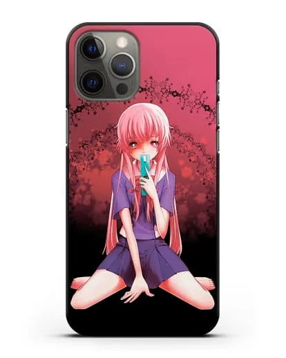 Чехол аниме Дневник Будущего - Юно с телефоном силиконовый для iPhone 12 Pro Max