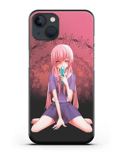 Чехол аниме Дневник Будущего - Юно с телефоном силиконовый для iPhone 13