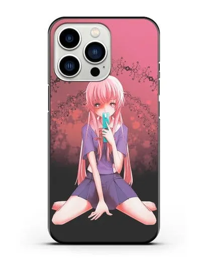 Чехол аниме Дневник Будущего - Юно с телефоном силиконовый для iPhone 13 Pro