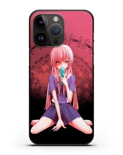 Чехол аниме Дневник Будущего - Юно с телефоном силиконовый для iPhone 14 Pro Max