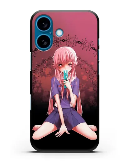 Чехол аниме Дневник Будущего - Юно с телефоном силиконовый для iPhone 16