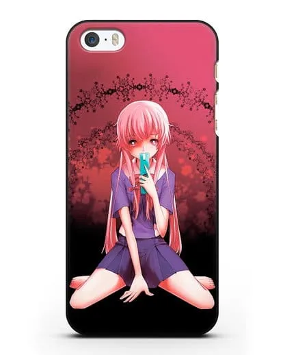 Чехол аниме Дневник Будущего - Юно с телефоном силиконовый для iPhone 5/5s/SE