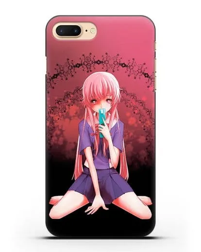 Чехол аниме Дневник Будущего - Юно с телефоном силиконовый для iPhone 7 Plus