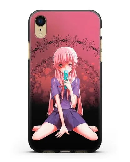 Чехол аниме Дневник Будущего - Юно с телефоном силиконовый для iPhone XR