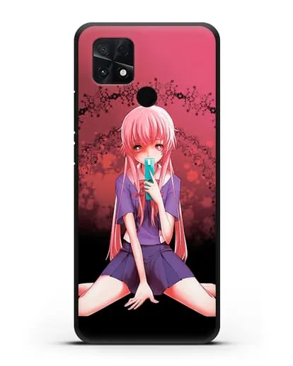 Чехол аниме Дневник Будущего - Юно с телефоном силиконовый для Xiaomi Poco C40