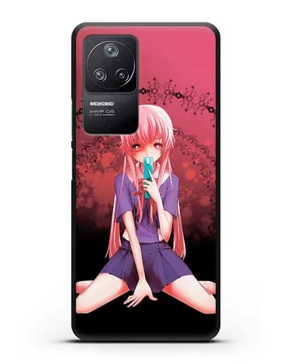 Чехол аниме Дневник Будущего - Юно с телефоном силиконовый для Xiaomi Poco F4