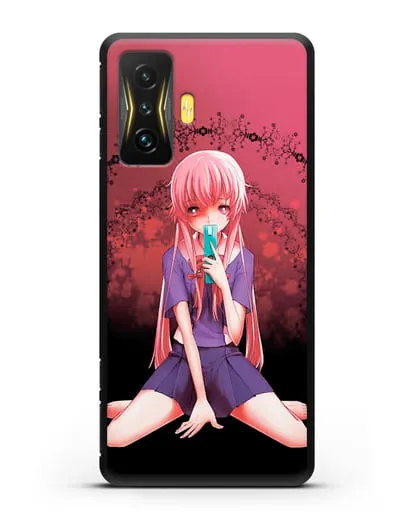 Чехол аниме Дневник Будущего - Юно с телефоном силиконовый для Xiaomi Poco F4 GT