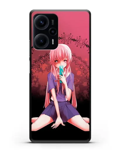 Чехол аниме Дневник Будущего - Юно с телефоном силиконовый для Xiaomi Poco F5