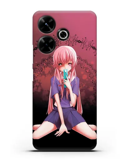 Чехол аниме Дневник Будущего - Юно с телефоном силиконовый для Xiaomi Poco M6