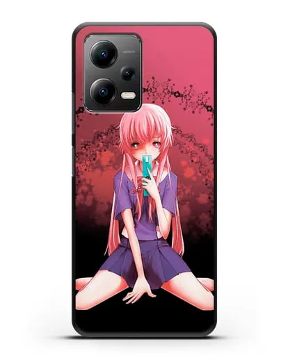 Чехол аниме Дневник Будущего - Юно с телефоном силиконовый для Xiaomi Poco X5