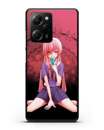 Чехол аниме Дневник Будущего - Юно с телефоном силиконовый для Xiaomi Poco X5 Pro