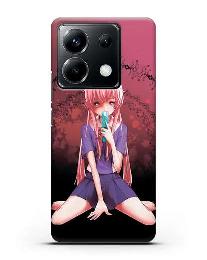 Чехол аниме Дневник Будущего - Юно с телефоном силиконовый для Xiaomi Poco X6