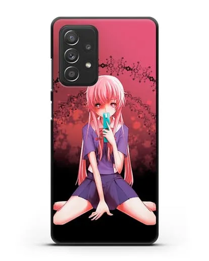 Чехол аниме Дневник Будущего - Юно с телефоном силиконовый для Samsung Galaxy A53