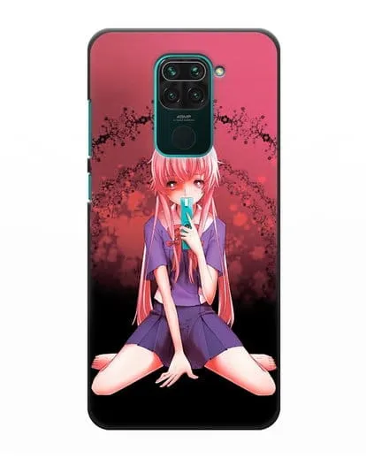 Чехол аниме Дневник Будущего - Юно с телефоном силиконовый для Xiaomi Redmi Note 9