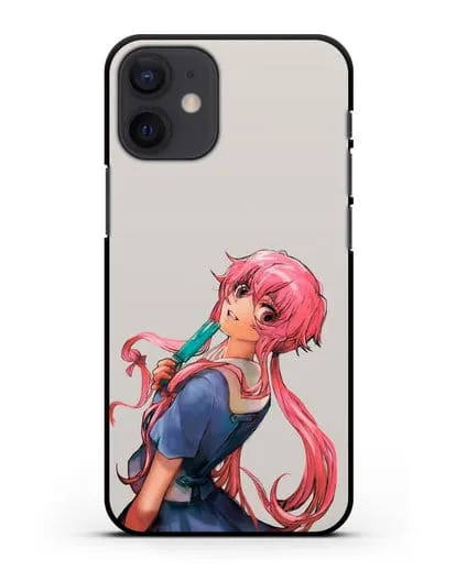 Чехол аниме Дневник Будущего - Юно Гасай силиконовый для iPhone 12 mini