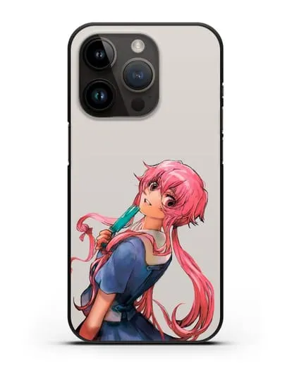 Чехол аниме Дневник Будущего - Юно Гасай силиконовый для iPhone 14 Pro