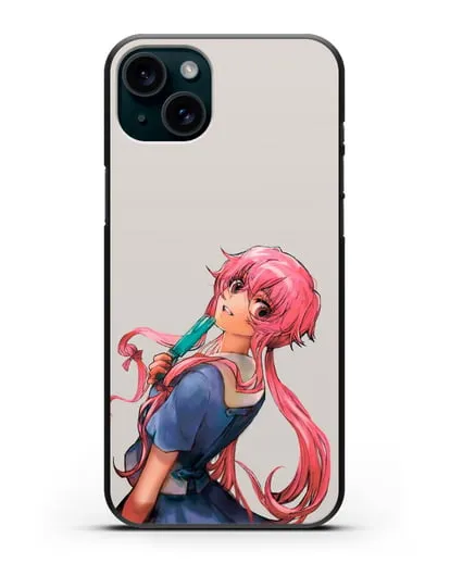 Чехол аниме Дневник Будущего - Юно Гасай силиконовый для iPhone 15 Plus