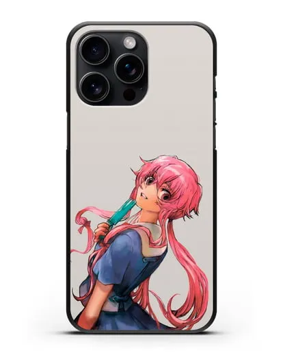 Чехол аниме Дневник Будущего - Юно Гасай силиконовый для iPhone 15 Pro Max