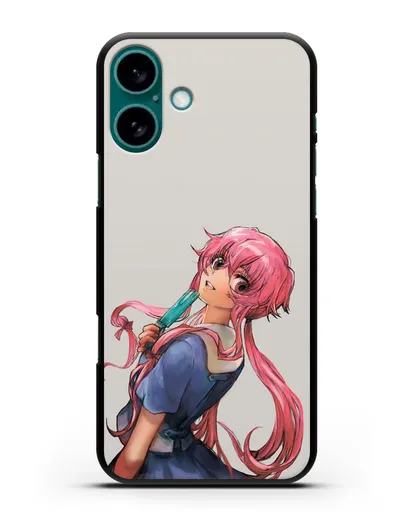 Чехол аниме Дневник Будущего - Юно Гасай силиконовый для iPhone 16 Plus