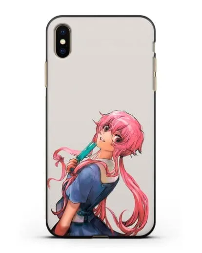 Чехол аниме Дневник Будущего - Юно Гасай силиконовый для iPhone XS Max