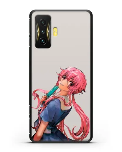Чехол аниме Дневник Будущего - Юно Гасай силиконовый для Xiaomi Poco F4 GT