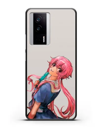Чехол аниме Дневник Будущего - Юно Гасай силиконовый для Xiaomi Poco F5 Pro