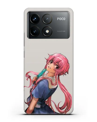 Чехол аниме Дневник Будущего - Юно Гасай силиконовый для Xiaomi Poco F6 Pro