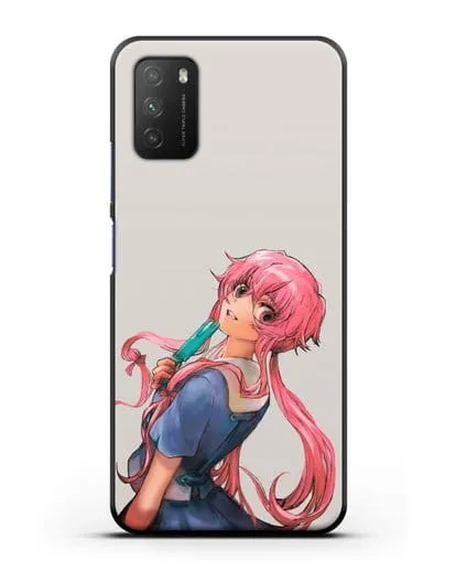 Чехол аниме Дневник Будущего - Юно Гасай силиконовый для Xiaomi Poco M3