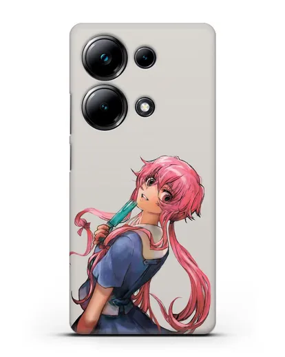 Чехол аниме Дневник Будущего - Юно Гасай силиконовый для Xiaomi Poco M6 Pro