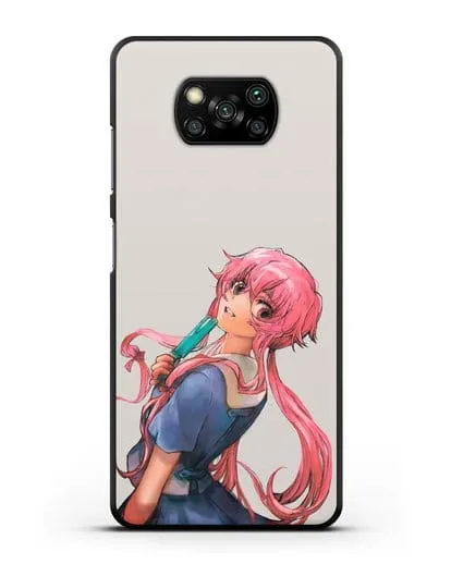 Чехол аниме Дневник Будущего - Юно Гасай силиконовый для Xiaomi Poco X3 Pro