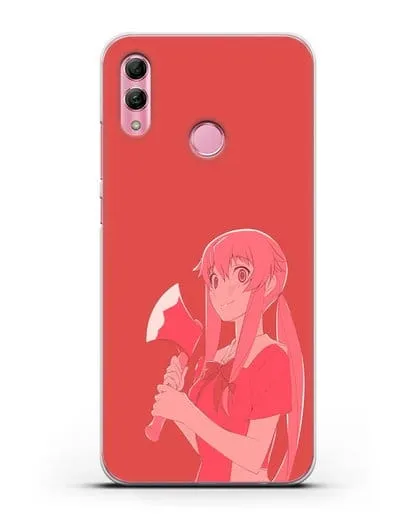 Чехол аниме Дневник Будущего - Юно с топором силиконовый для Honor 10 Lite