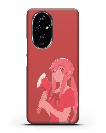 Чехол аниме Дневник Будущего - Юно с топором силиконовый для Honor 200