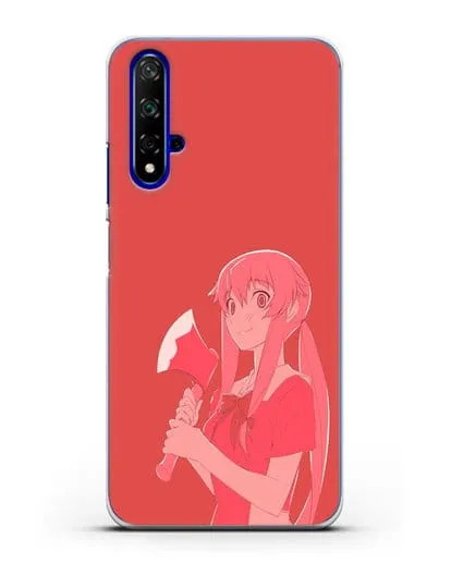 Чехол аниме Дневник Будущего - Юно с топором силиконовый для Honor 20