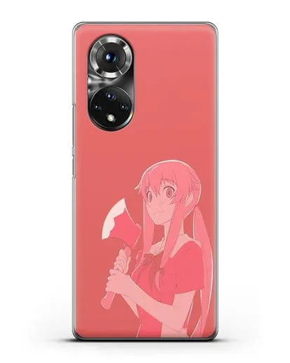 Чехол аниме Дневник Будущего - Юно с топором силиконовый для Honor 50 Pro